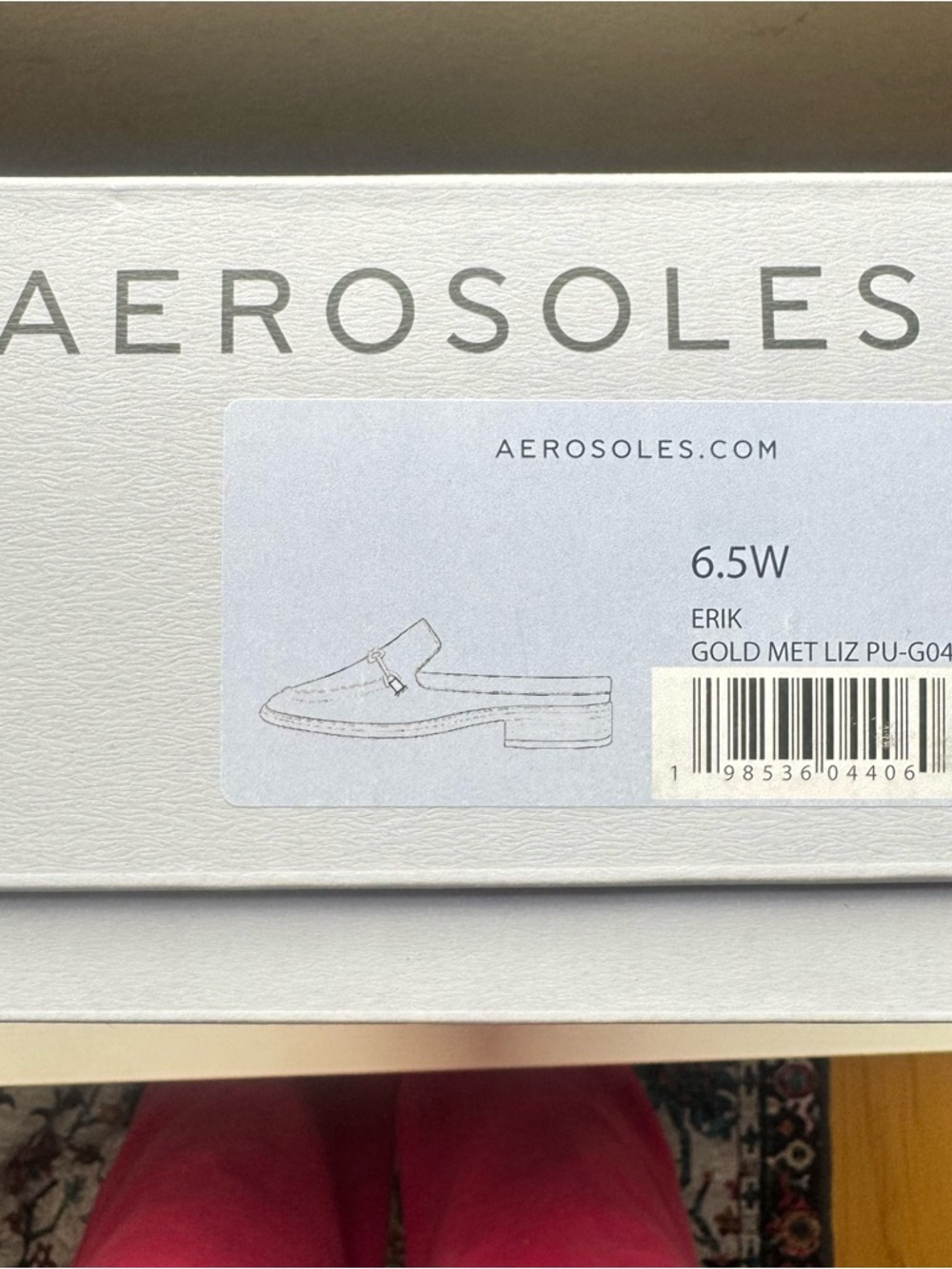AEROSOLES Metallic Gold Textured Slip-On Loafer